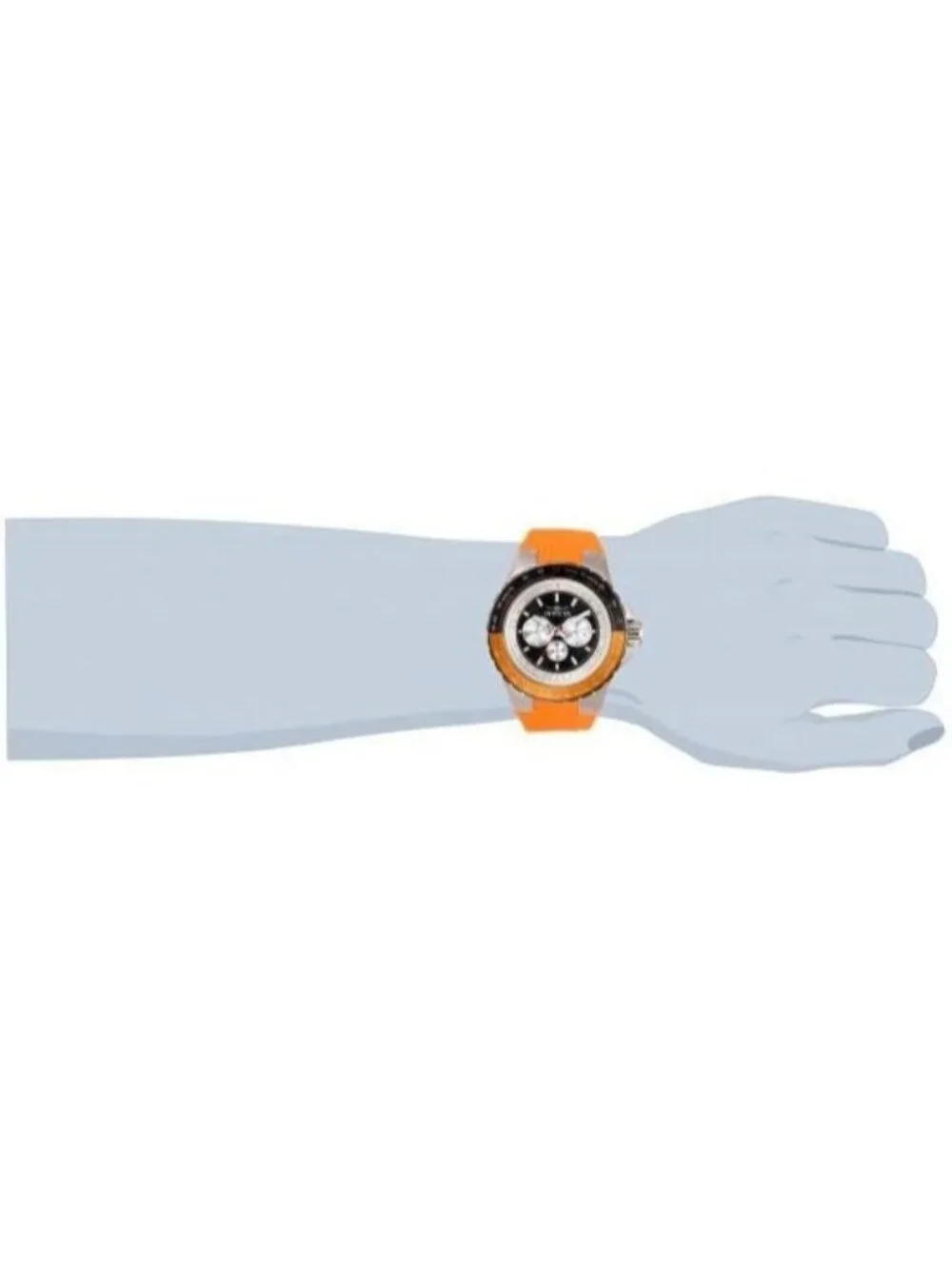 Men's Orange Silver Rubber Band Aviator Analog Quartz Swimming Luminous Watch